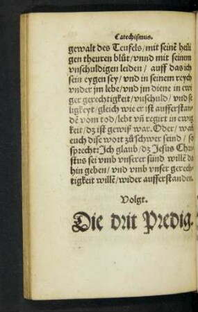 Die drit Predig. Von der Heyligung.