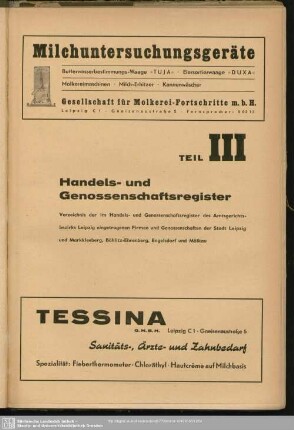 Teil III. Handelsregister; Genossenschaftsregister : Teil III. Handels- und Genossenschaftsregister