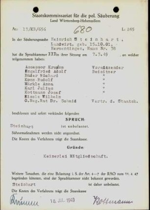 Steinhart, Heinrich