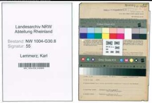 Entnazifizierung Karl Lemmerz , geb. 03.12.1902 (Fuhrmeister)