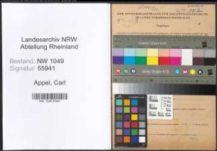 Entnazifizierung Carl Appel , geb. 20.07.1900 (Kinobesitzer)