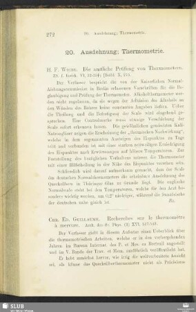 20. Ausdehnung; Thermometrie
