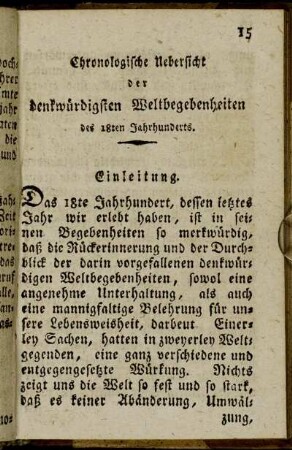 Chronologische Uebersicht der denkwürdigsten Weltbegebenheiten des 18ten Jahrhunderts