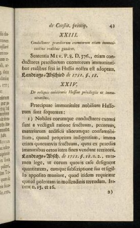 43-54, XXIV. De reliquis nobilitatis Hassiae privilegiis et immunitatibus. - XXiX. De privilegia odioso.