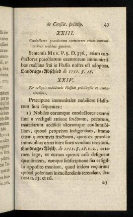 43-54, XXIV. De reliquis nobilitatis Hassiae privilegiis et immunitatibus. - XXiX. De privilegia odioso.