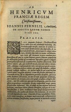 Ioannis Fernelii Ambiani De Abditis Rerum Causis Libri Duo : Ad Henricum II, Franciæ regem