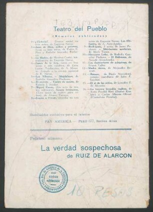 Teatro del Pueblo - (Números publicados)