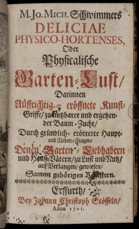 [1]: M. Jo. Mich. Schwimmers Deliciae Physico-Hortenses. [1]