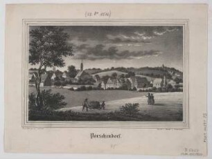 Ansicht von Porschendorf, Lithographie, 1840 : Porschendorf / N. d. Natur gez. v. J. Möckel. - [Dresden] : [Schmidt] ; [Dresden] : Renner u. Ketzschau , [1840]. - 1 Kunstbl. : Lithogr. ; 19 x 12 cm