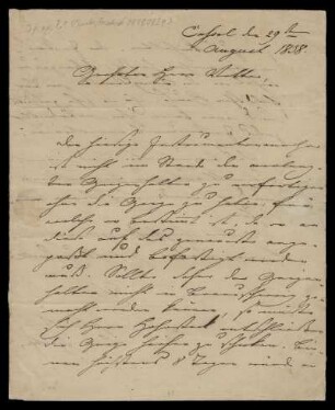 Brief von Louis Spohr an Friedrich Spohr