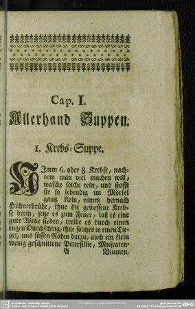 Cap. I. Allerhand Suppen