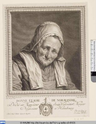 Alte Frau mit Haube