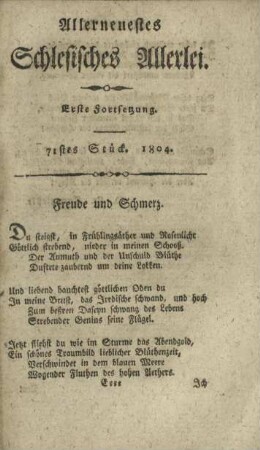 71stes Stück. 1804.
