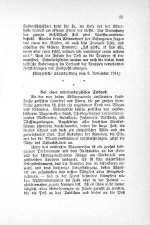 Bei einer württembergischen Feldpost.