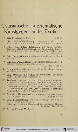 Ostasiatische und orientalische Kunstgegenstände, Exotica (Nr. 130-189)