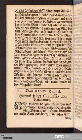 Das XXXIV. Capitel. Hierauf folget Confessio oder Bekanntnuß.