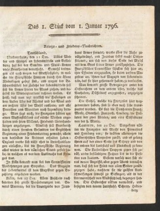 Das 1. Stück vom 1. Januar 1796 - Das 10. Stück vom 22. Januar 1796