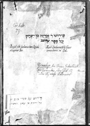 Serachja ben Isak, Perush ʿal Sefer Iyov - BSB Cod.hebr. 79