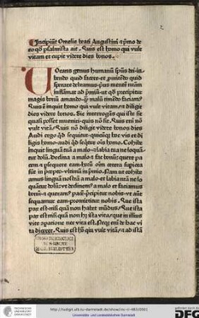 Vocans genus humanum spiritus dei, iubendo quid facere et promitendo quid sperare debeamus, prius mentem nostram inflammat ad premium, ut quod precipitur magis bonum amando...