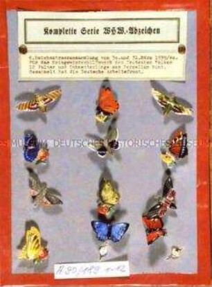 WHW-Abzeichen, Schmetterlinge, 6. Reichsstraßensammlung vom März 1940, durchgeführt von der DAF