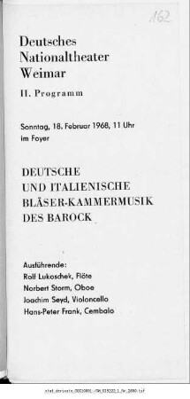 Deutsche und italienische Bläser-Kammermusik des Barock