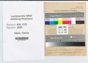 Entnazifizierung Gerda Mertz , geb. 17.11.1904 (Bibliothekarin)
