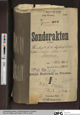 Überweisung der für den Kriegsbedarf erforderlichen Grundstücke und vorhandenen Gebäude im Kreise Niederbarnim