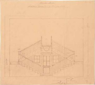 Fischer, Theodor; München - Westend, Bergmannstr.; Ledigenheim - Treppe vom Lesesaal zum Schreibzimmer (Schnitt)