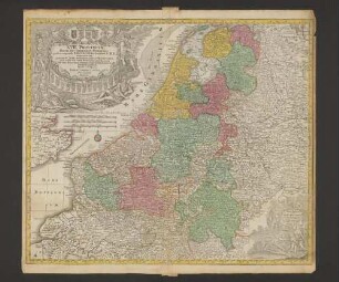 XVII. Provinciæ Belgii sive Germaniæ Inferioris priscis temporib[us] Circulo Burgundico S.R.I. annumeratæ quarum X. hodie maximam partem Hispaniarum non nullæ Galliæ Regis ditioni subjacent, VII. vero sub nomine Foederatarum Provinciar libertate gaudent