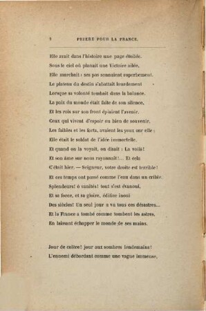 Prière pour la France Poème dit par Mlle Favart, sur la scène du Théâtre-Français le 16 juillet 1871