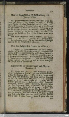 Von den Redetheilen ( parties du discours)