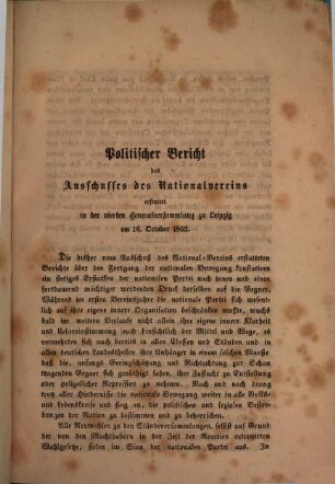 Flugblätter des Deutschen Nationalvereins. VIII