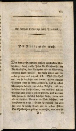 131-145, Am sechsten Sonntage nach Trinitatis.