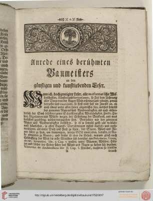 Anrede eines berühmten Baumeisters