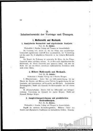 I. Mathematik und Mechanik