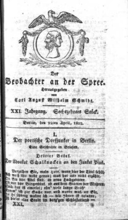16. Stueck, 22. April 1822