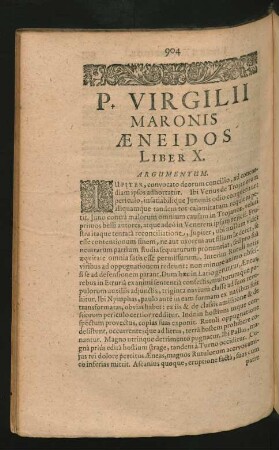 ... Aeneidos Liber X.