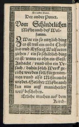 Der ander Punct. Vom Schändtlichen Mißbrauch deß Walfartens.