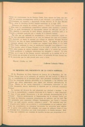 La memoria del Presidente de la Corte Suprema