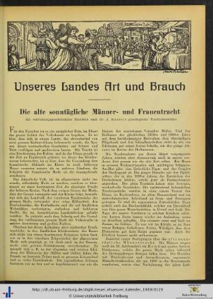 Die alte sonntägliche Männer- und Frauentracht.