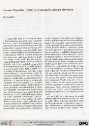 Jaromír Homolka : historik stredovekého umenia Slovenska