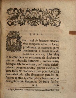 Dispvtatio Ivris Pontificii De Honorificis Sanctorvm Ivribvs