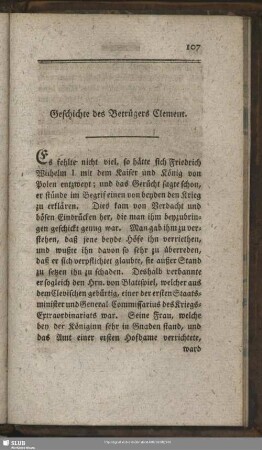 Geschichte des Betrügers Clement