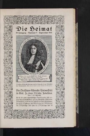 Die Christian-Albrecht-Universität in Kiel. Zu ihrer 250 jähr. Jubelfeier