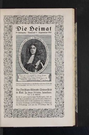 Die Christian-Albrecht-Universität in Kiel. Zu ihrer 250 jähr. Jubelfeier