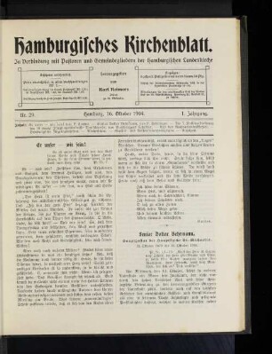 Senior Doktor Behrmann, Hauptpastor der Hauptkirche St. Michaelis. 12. Oktober 1879 bis 12. Oktober 1904.