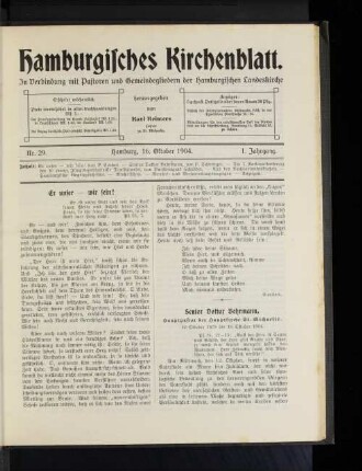 Senior Doktor Behrmann, Hauptpastor der Hauptkirche St. Michaelis. 12. Oktober 1879 bis 12. Oktober 1904.