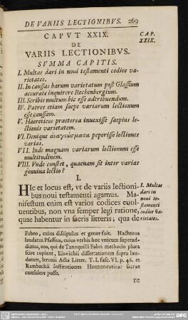 Caput XXIX. De Variis Lectionibus