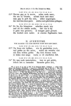 II. Àventiure. Wie Hagene von dem Grifen wart hin gefueret