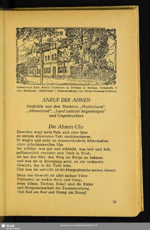 Anruf Der Ahnen : Gedichte aus den Büchern "Mutterland", "Ahnenland", "Land unterm Regenbogen" und Ungedrucktes